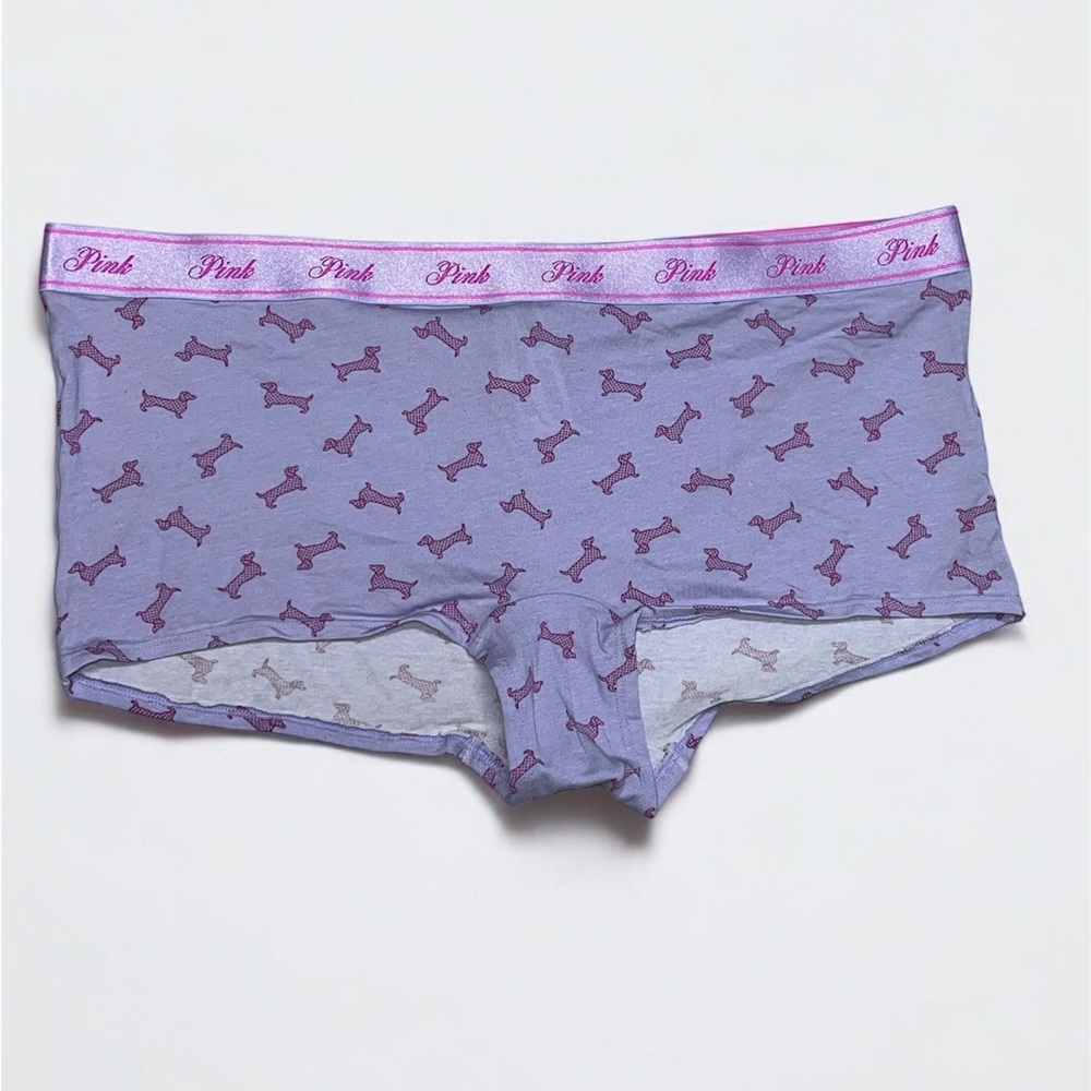 PINK Victoria's Secret Purple Dog Print Panties